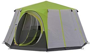 Coleman Polyester Cor-TES Octagon Family Tent with Wheeled Carry Bag 2000 Mm Water (8 Person, Green)