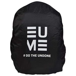 Eume Polyester 35 LTR Rain and Dust Cover with Pouch for Laptop Bag/Casual Bag (Black/White)