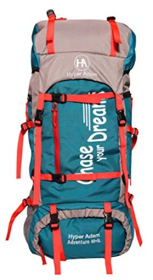 Hyper Adam 65 LTR Rucksack Hiking Trekking Bag Travel Backpack for Outdoor Sport Camping Rucksack (SEA Green)