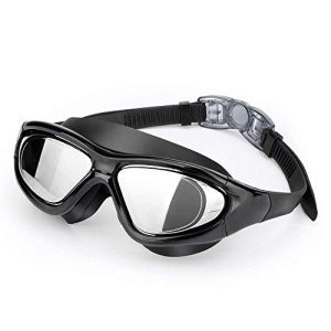 Prime Deals Premium Big Frame Competition Swim Goggles with Free Protective Case Pro Clear Lens & Wide-Vision Swimming Goggles with UV and Anti Fog Protection for Adult Men Women - Assorted