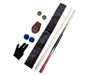 JBB American Pool Cue Stick M1 in 12mm Tip Size with One Black Cue Cover & Glove